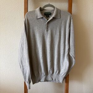 Daniel Bishop oatmeal colored 100% Cashmere Men's Sweater